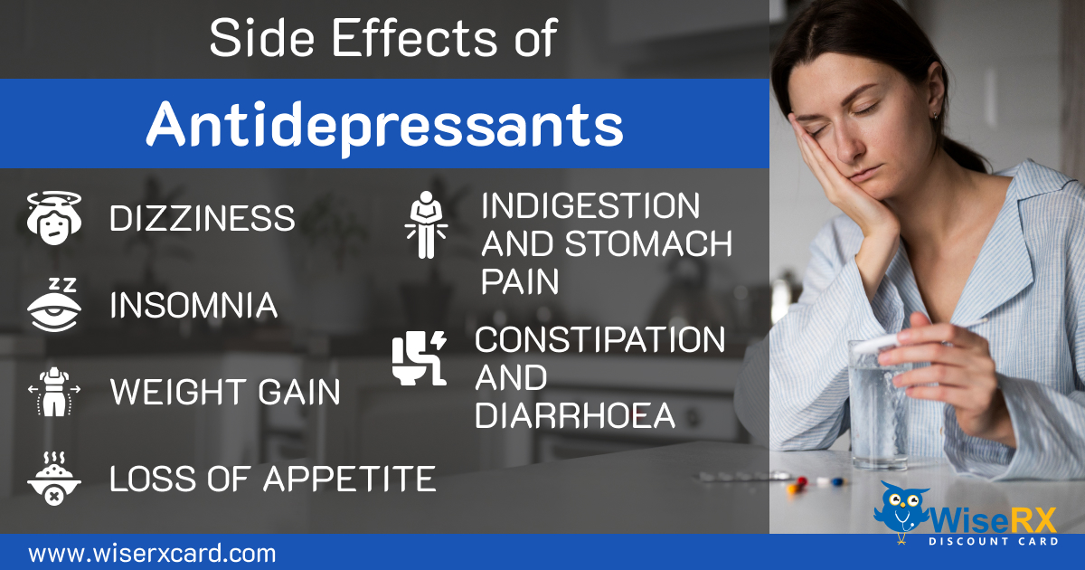 4 COMMON ANTIDEPRESSANTS AND THEIR SIDE-EFFECTS

Antidepressants can help relieve symptoms such as depression and anxiety disorders. However, these also have potential side effects. Here are the common side effects.
wiserxcard.com/4-common-drug-…

#healthcare #healthcaretips