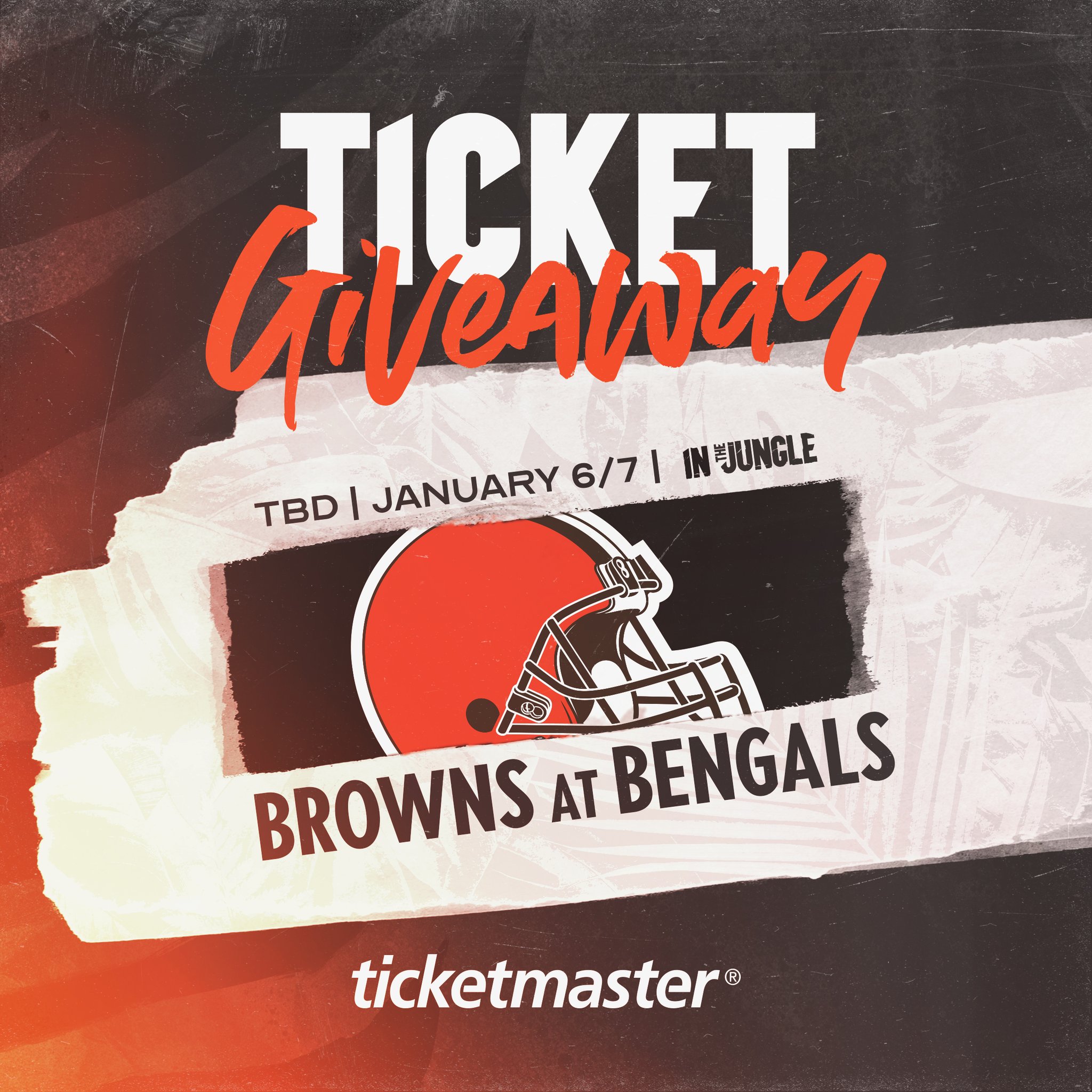 Cincinnati Bengals on X: 'TIME FOR A @Ticketmaster GIVEAWAY‼️ Like and tag  a friend for a chance to win tickets to the Week 18 Cleveland game Rules:    / X