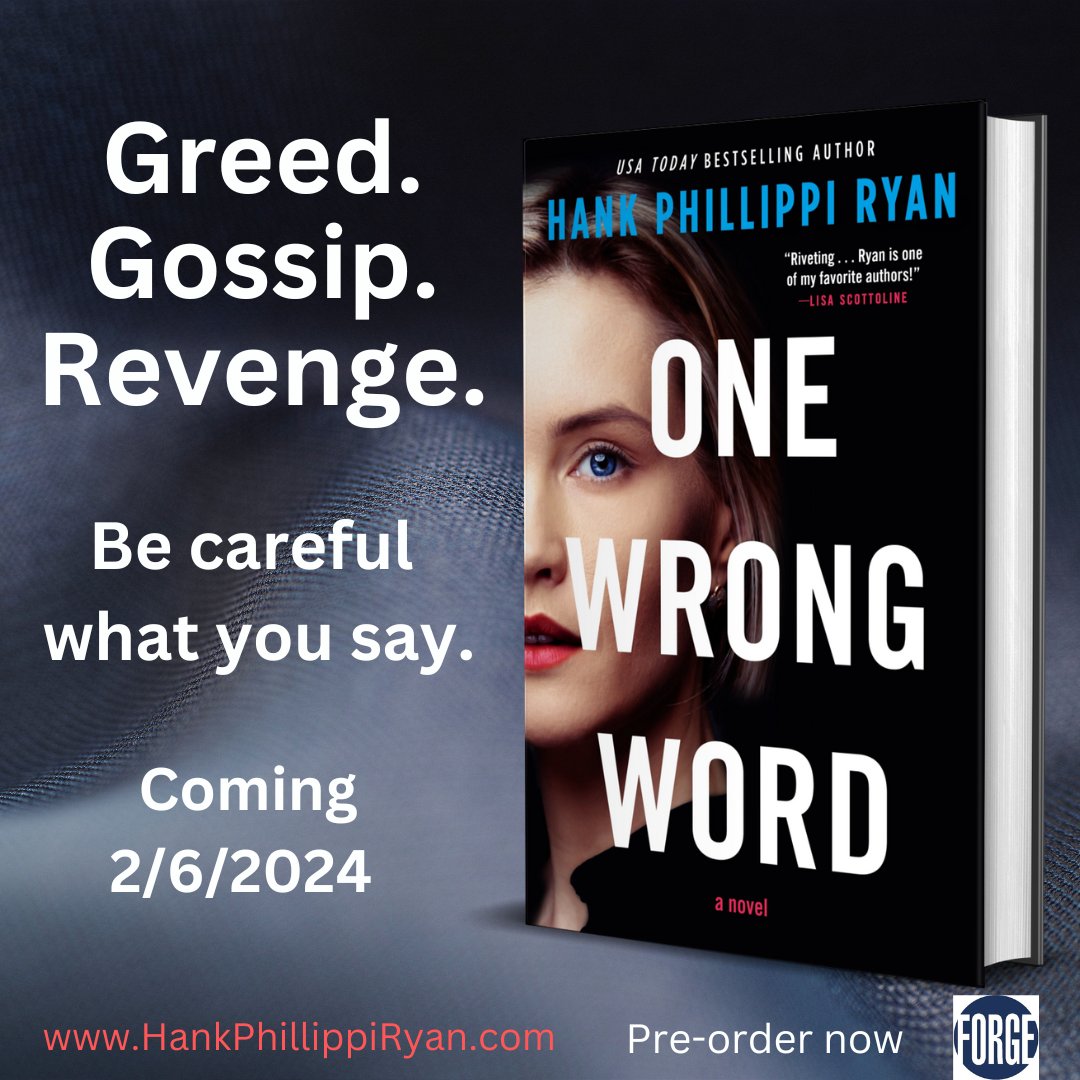 Gabriel Valjan (@gvaljan) on Twitter photo #CoverReveal of the new cat-&-mouse #thriller from <a href="/USATODAY/">USA TODAY</a> bestselling & multiple Emmy-winning author <a href="/HankPRyan/">Hank (ONE WRONG WORD is here!) Phillippi Ryan</a> <a href="/ForgeReads/">Forge Books</a>
SCANDAL meets THE UNDOING
#preorder > bit.ly/OWWLinks | #booklove <a href="/LisaScottoline/">Lisa Scottoline</a> <a href="/thrillerwriters/">ITW Organization</a> <a href="/AMIGHTYBLAZE/">A MIGHTY BLAZE 📚🕯🔥</a> <a href="/firstchapterfun/">@FirstChapterFun</a> #CoverReveal of the new cat-&-mouse #thriller from <a href="/USATODAY/">USA TODAY</a> bestselling & multiple Emmy-winning author <a href="/HankPRyan/">Hank (ONE WRONG WORD is here!) Phillippi Ryan</a> <a href="/ForgeReads/">Forge Books</a>
SCANDAL meets THE UNDOING
#preorder > bit.ly/OWWLinks | #booklove <a href="/LisaScottoline/">Lisa Scottoline</a> <a href="/thrillerwriters/">ITW Organization</a> <a href="/AMIGHTYBLAZE/">A MIGHTY BLAZE 📚🕯🔥</a> <a href="/firstchapterfun/">@FirstChapterFun</a>