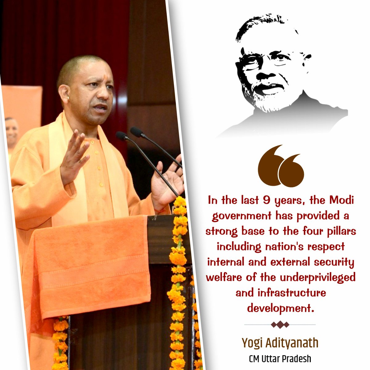 Shikhamishrabjp's tweet photo. सीएम @myogiadityanath ने मोदी सरकार के 9 साल पूरे होने पर कहा कि पीएम @narendramodi जी के नेतृत्व में हर भारतवासी को सम्मान के साथ उसका अधिकार भी मिल रहा है। डबल इंजन की सरकार में सबका गति के साथ विकास हो रहा है।
#DoubleEnginePowersUP https://t.co/PDhjT9mkCl