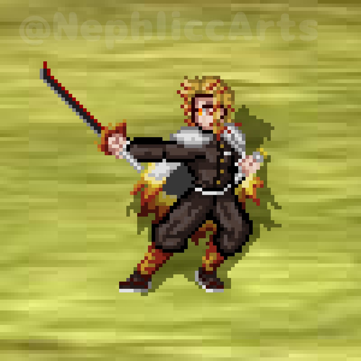 Nephrite_Ej09's tweet photo. Kyojuro Rengoku from Demon Slayer into Suikoden Artstyle!

#suikoden #suikoden2 #fanart #digitalart #anime #sprite #2d #FYP #ibisPaintX #PlayStation #PS1 #artist #drawingart #kimetsunoyaiba #DemonSlayer #rengoku #flamehashira #kyojuro #demonslayerkimetsunoyaiba https://t.co/dX3TfEi2qp