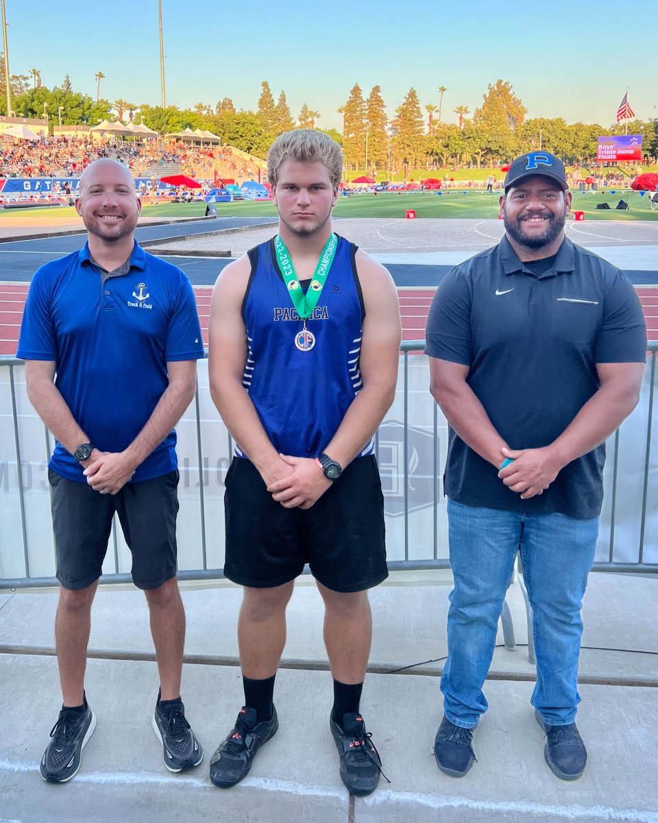 ggusdathletics's tweet photo. Pacifica’s Zach Lewis is the top junior in the state for shot put! Zach finished 6th at state finals with a 58’11.5” throw. He also finished 13th in the discus throw. Looking forward to seeing those marks improve his senior season! #ggusdtrack #phsmariners https://t.co/dHfg6vIDp5