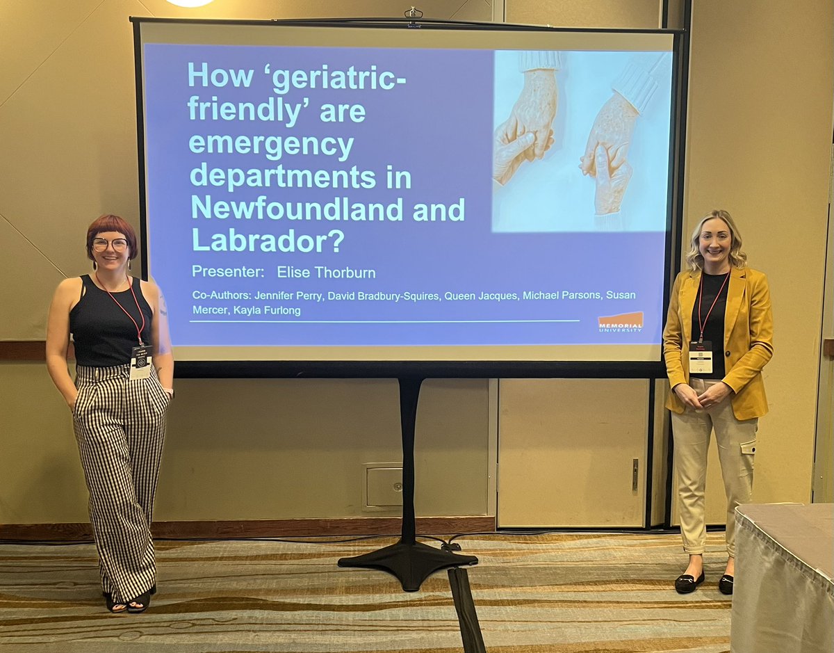 @elisethorburn delivered our presentation this morning, indicating that EDs in NL are NOT geriatric-friendly; our older adults deserve better care when they present to the ED 👵🏻🧓🏼🏥 @GeriEM_Canada @theGEDC @MUNMed @MUNEmergencyMed @GovNL @HCS_GovNL