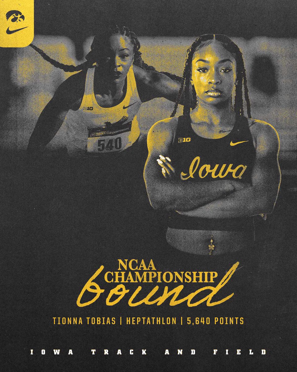 IowaXC_TF's tweet photo. 𝙋𝙚𝙧𝙛𝙚𝙘𝙩 𝙏 is headed to 𝐓𝐞𝐱𝐚𝐬! 

Tobias has qualified for the heptathlon with 5,640 points 🎟️🥊

#NCAATF x #Hawkeyes https://t.co/ksK75atcyQ