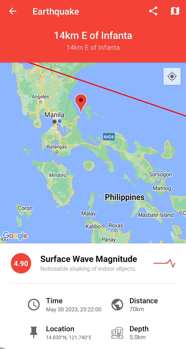 Naramdaman n'yo ba ang M4.9 na lindol na ito kani-kanina lamang sa inyong lugar?