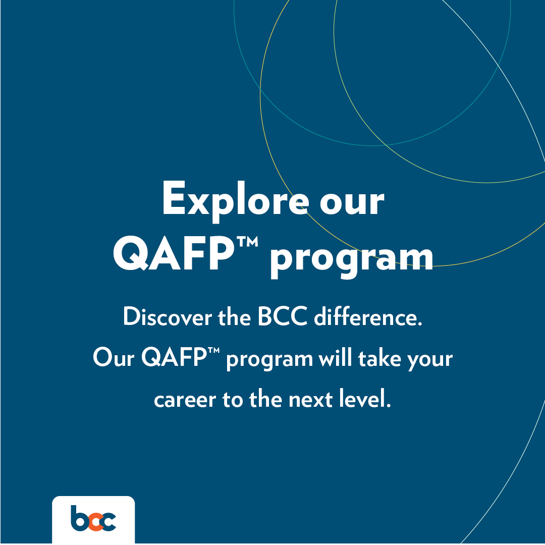 BCCEdmonton's tweet image. The Core Curriculum gives you the knowledge you need for a rewarding financial services career. Get your QAFP™ certification today: bit.ly/3HxQjV9

#qafp #qafpexam #qafpcourse