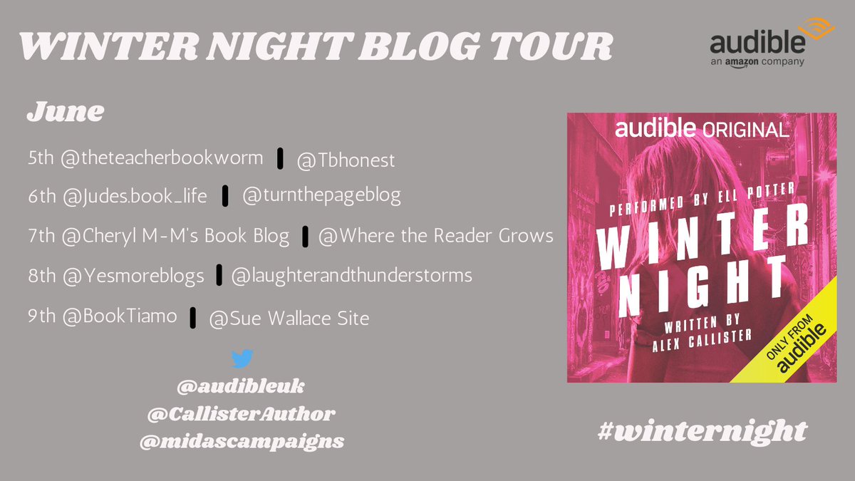 skbookwormfever's tweet photo. My stop on my first ever audio blog tour of #winternight by @CallisterAuthor
Many thanks to @midascampaigns @audibleuk
https://t.co/T3IwTajtgF
#audiobook #audioblogtour #bookblogger #audioblogger #bookreview https://t.co/G9oihuCSDA