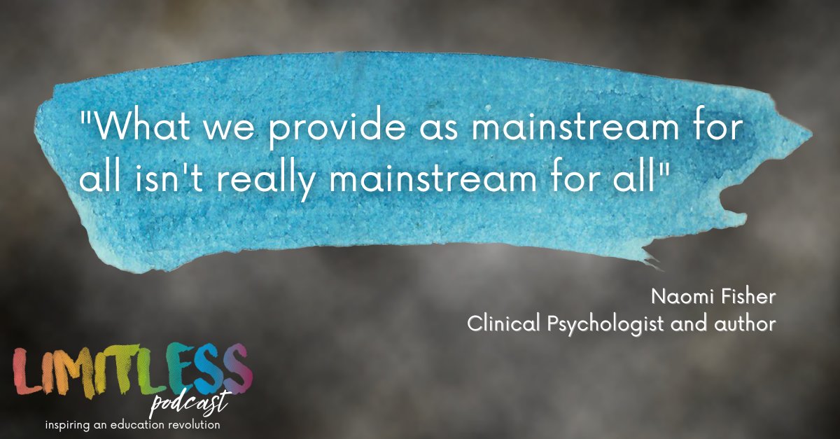 'What we provide as mainstream for all isn't really mainstream for all' Our first guest on season 4 of the Limitless podcast is clinical psychologist, alternative #education specialist & author @naomicfisher. The episode drops on 1st June. buff.ly/3WGvHjP #playmatters