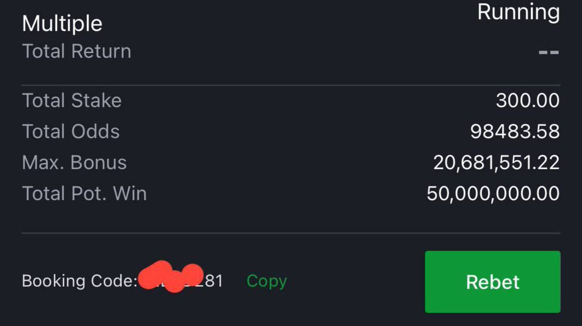 GIVEAWAY!!!!!!

98K ODDS TODAY 
Carefully Analyzed 🤲🤲

BOOKING CODE HERE👇👇👇👇
t.me/+Csjo7W927L4zO…
t.me/+Csjo7W927L4zO…

300 first to join will be credited GIVEAWAY, 🙌 ..