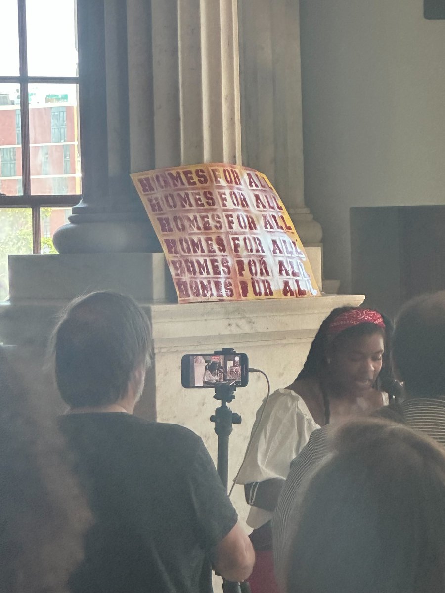 Sizable crowd rallying for tenant rights and #Homes4All at the State House this afternoon with @reclaimri - we love to see it. Everyone deserves a safe, decent place to call home!