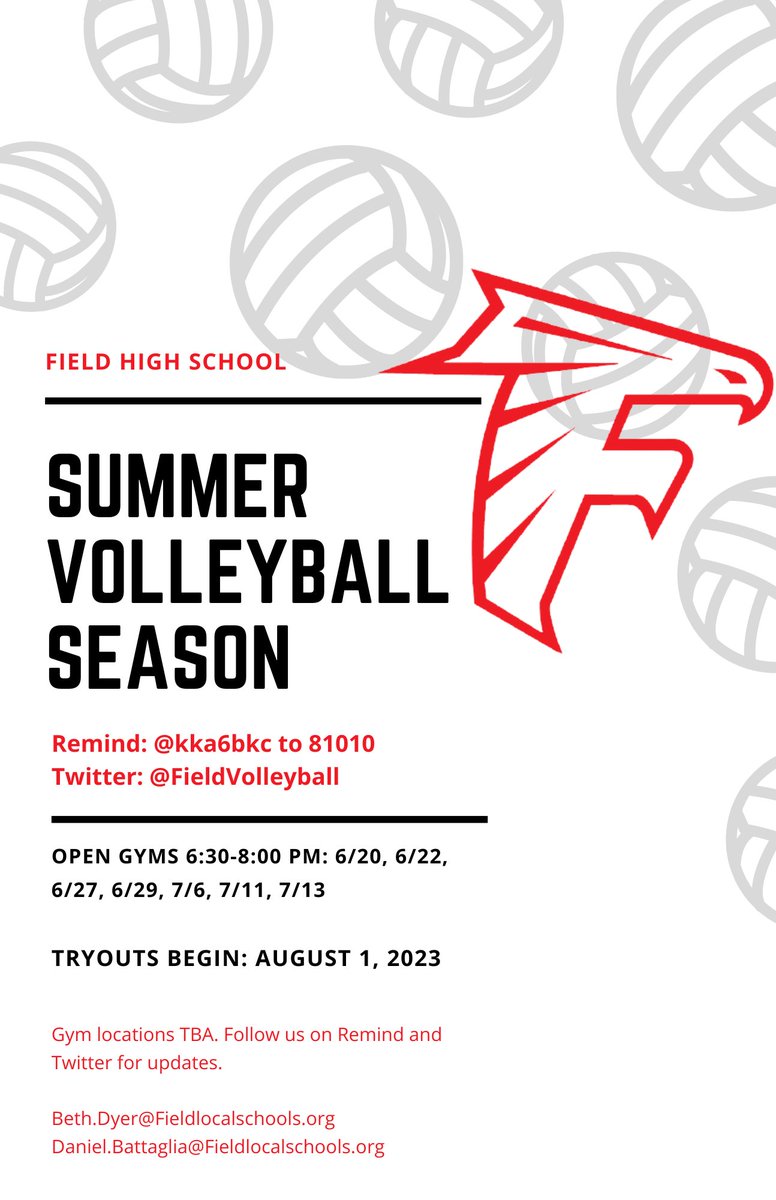 Hey hey! Summer is almost here. Check out our open gym schedule and join us on Remind.