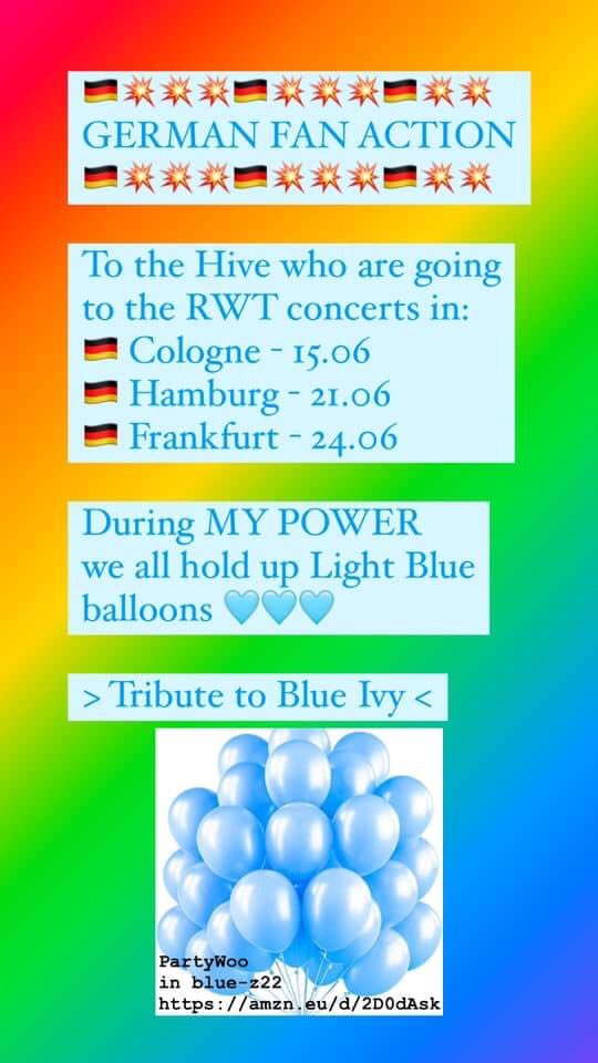 julesmummdry's tweet photo. 🩵🇩🇪German BeyHive🇩🇪🩵 Fan action happening on all 3 german RWT dates! #RWT2023 #beyhivegermany https://t.co/tx2T0jFW9w
