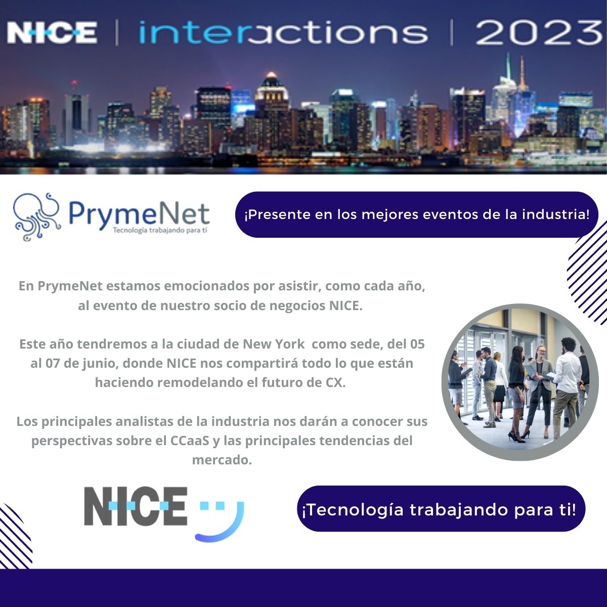 Prymenet's tweet photo. ¡PrymeNet siempre presente en los mejores eventos de la industria! 
#PrymeNet #PrymeNetKrakens #CX #NICEinteractions #TecnologiaTrabajandoParaTi https://t.co/6ju2WKwH7L