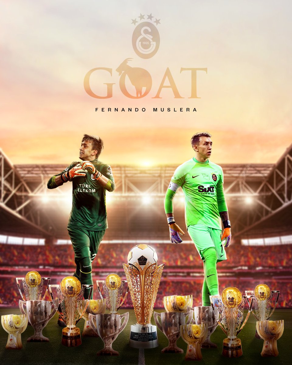 Galatasaray's tweet photo. 🏆 6x Turkish League 
🏆 4x Turkish Cup 
🏆 5x Turkish Super Cup 

One and only, Fernando Muslera 🐐 https://t.co/Bwn3opQgKU