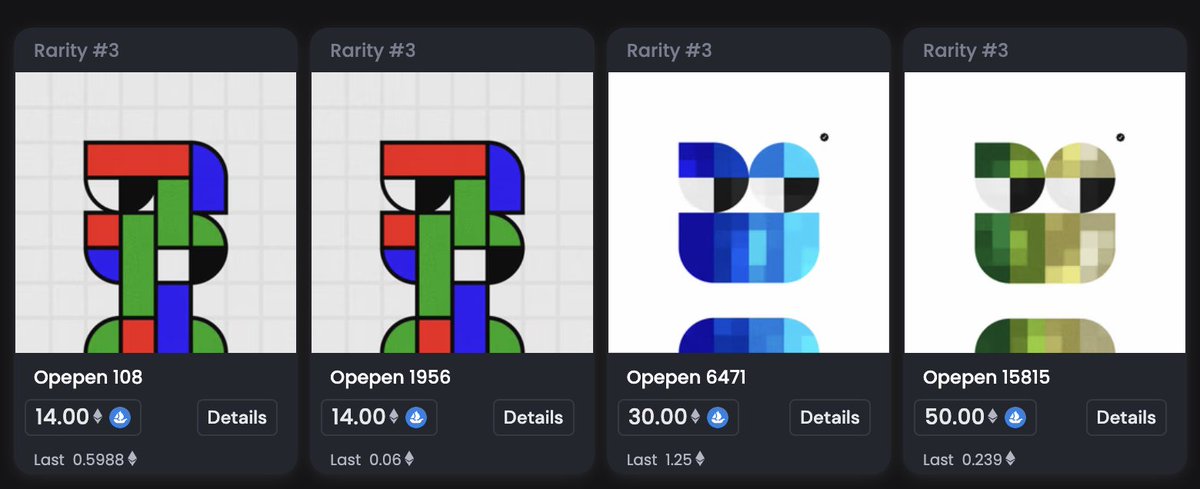 Opepen sets Full Circle & Consensus are looking so strong right now.

Demand, diamond hands, rising floors mean speed run veblen good status.

Four Editions only have 4 listings!