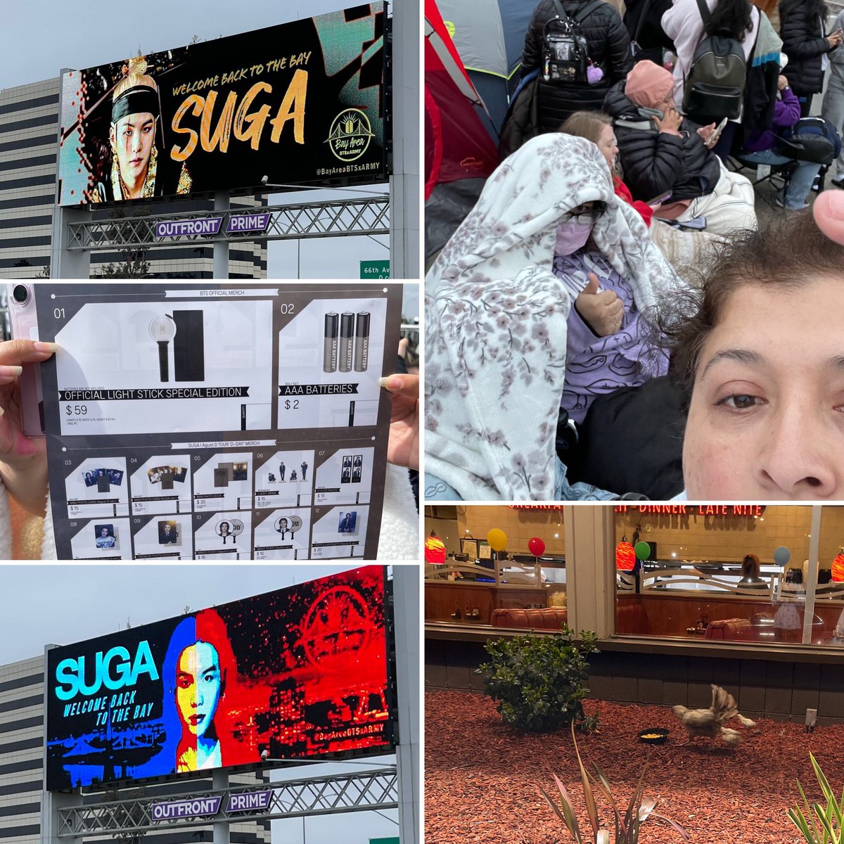 Gio_vanna's tweet photo. Merch Day Oaklandโฆ we all waiting for hours! #thatGuitarpick
Who remembers that @DennysDiner rooster? ๐ thank you to the staff ๐๐ผ
@BTS_twt #AugustD #Suga #MinYoongi #MinPD #DDayIsComing #DDay
#SUGA_AgustD_TOUR_in_Oakland #DDay
#OaklandArena #LastDayInUSA https://t.co/126smwZ6zY