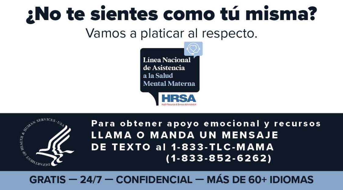 HUD is partnering with HHS to promote their National Maternal Mental Health Hotline, which provides, free, confidential, 24/7 emotional support, resources, and referrals to pregnant and postpartum individuals facing mental health challenges and their loved ones.