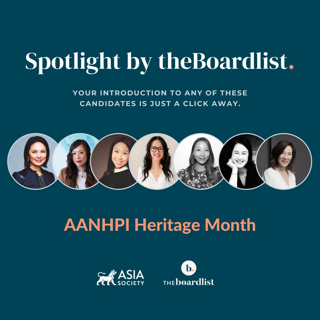 🚨 #Spotlight by #theBoardlist & Asian Women Empowered by @AsiaSociety is here honoring the #AANHPI community featuring 7 board-ready candidates you can connect with today! 👀 the list: theboardlist.activehosted.com/index.php?acti… #WomenOnBoards #BoardDiversity #aanhpiheritagemonth #aanhpimonth