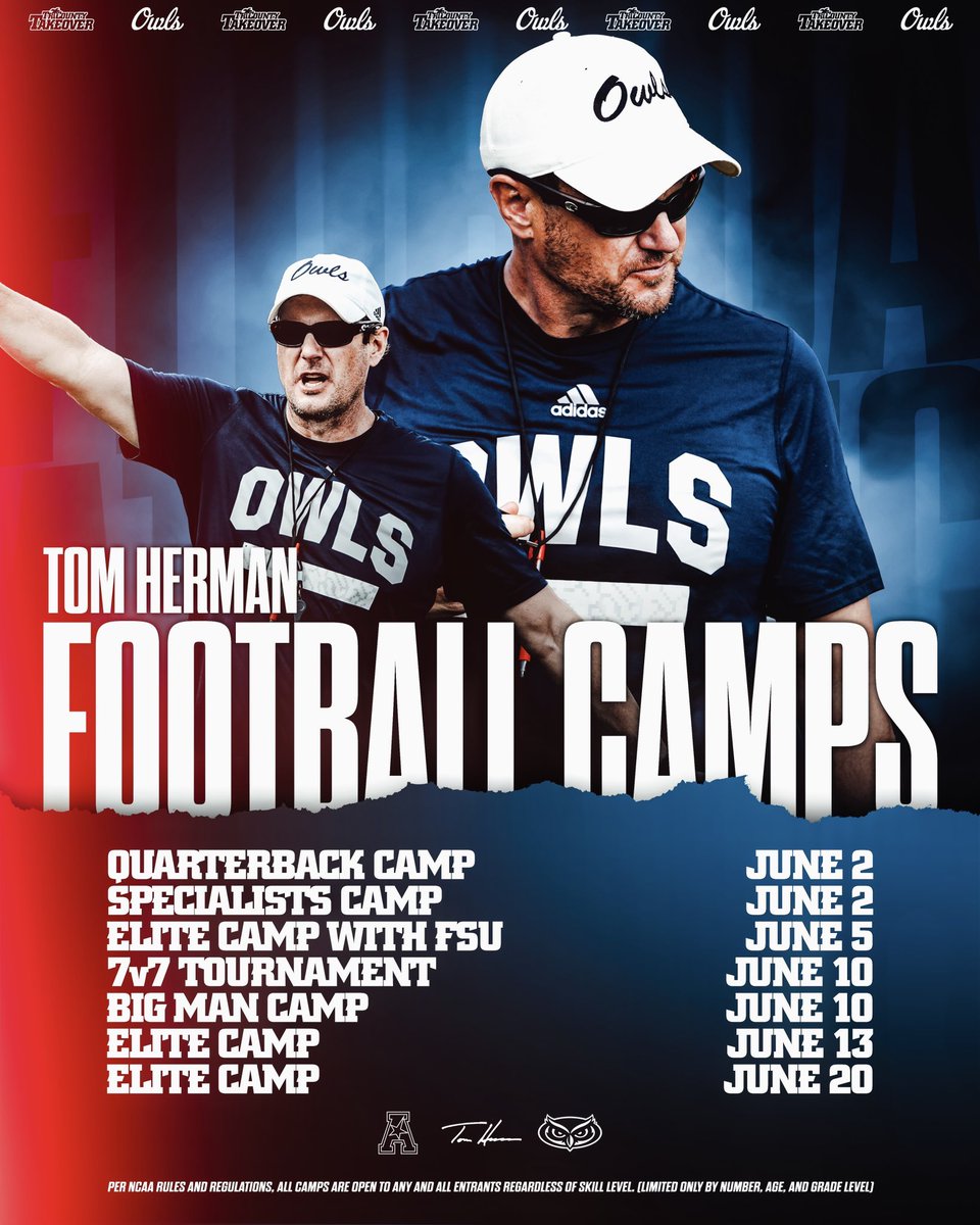 3️⃣ days away! 

Sign up for your chance to compete in Paradise!🌴🦉

tomhermanfootballcamps.com

#TriCountyTakeover
#WinningInParadise
