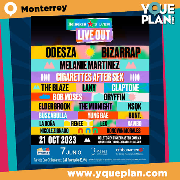 yqueplan_com's tweet photo. Live Out en Monterrey 2023 !!!!

Todos los detalles en tu #guia favorita de festivales :
📷 https://t.co/ZNUYdLFWbW

#LiveOut #ticketmaster #ticketmastermx #monterrey #odeza #bizarrap https://t.co/QwosJN8hkk