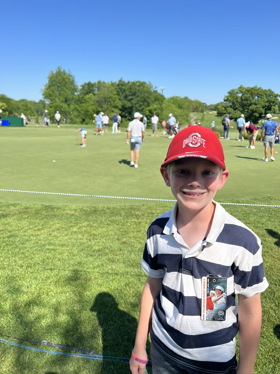 CoachDaulton's tweet photo. Had a blast with my guy today at the Memorial Tournament practice round, dad life is great. #GuysDay https://t.co/Sq5ZcMUNMt