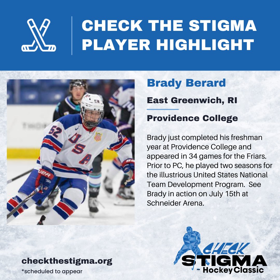 checkthestigma's tweet photo. Brady just finished his first collegiate year at Providence College playing in 34 games! We are lucky enough to have him #CheckTheStigma with us.
#playerhighlight #mentalhealth #mentalhealthawareness #familyfunday #familyfun #community https://t.co/K64SIYeRjp