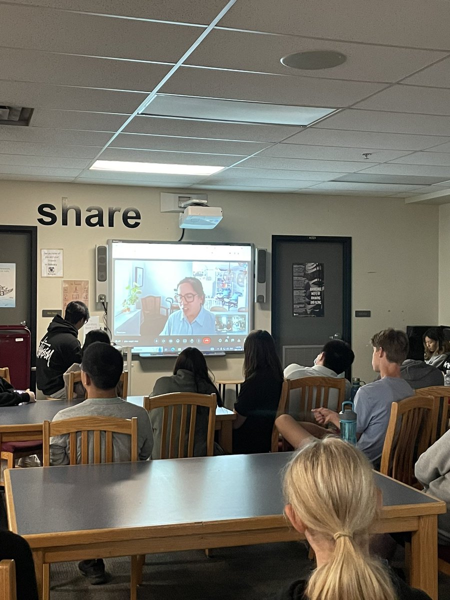 Virtual author visit today with author/illustrator @thaolamdraws for Asian Heritage Month. Great presentation and conversation. Students completely engaged! #sd36learn #sd36tl