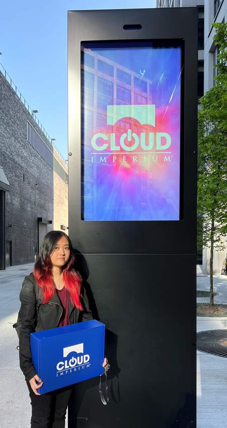 Kelydrex's tweet photo. Hey I did a thing today! Got my lil blue box. Sun was very bright and it was so warm outside. I was wayyy overdressed, but we got AC inside so I'll survive the summer ☀️ https://t.co/ieGTLn57Fd