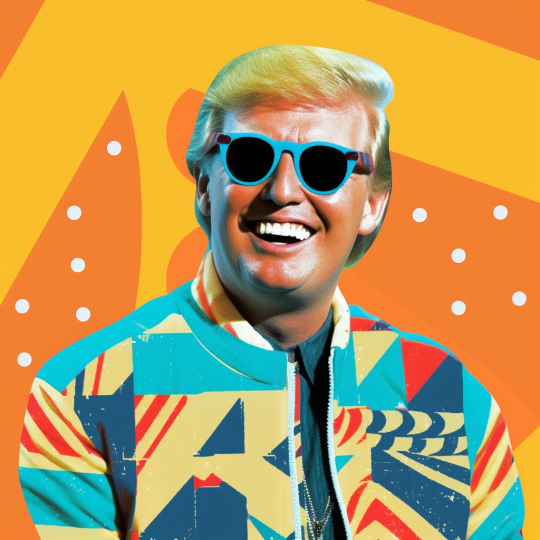 'Orange Man Rad' 
Donald Trump as a clothing model for the Italian designer 'Memphis Group'
#Trump2024 #Trump #TrumpArmy #Trump2024TheOnlyChoice #Trump2024toSaveAmerica #Trump2024NowMorethanEver #MAGA #donaldtrump #MEMPHIS #menlhisdesign #Italian #designer #80sclothing #80sdesign