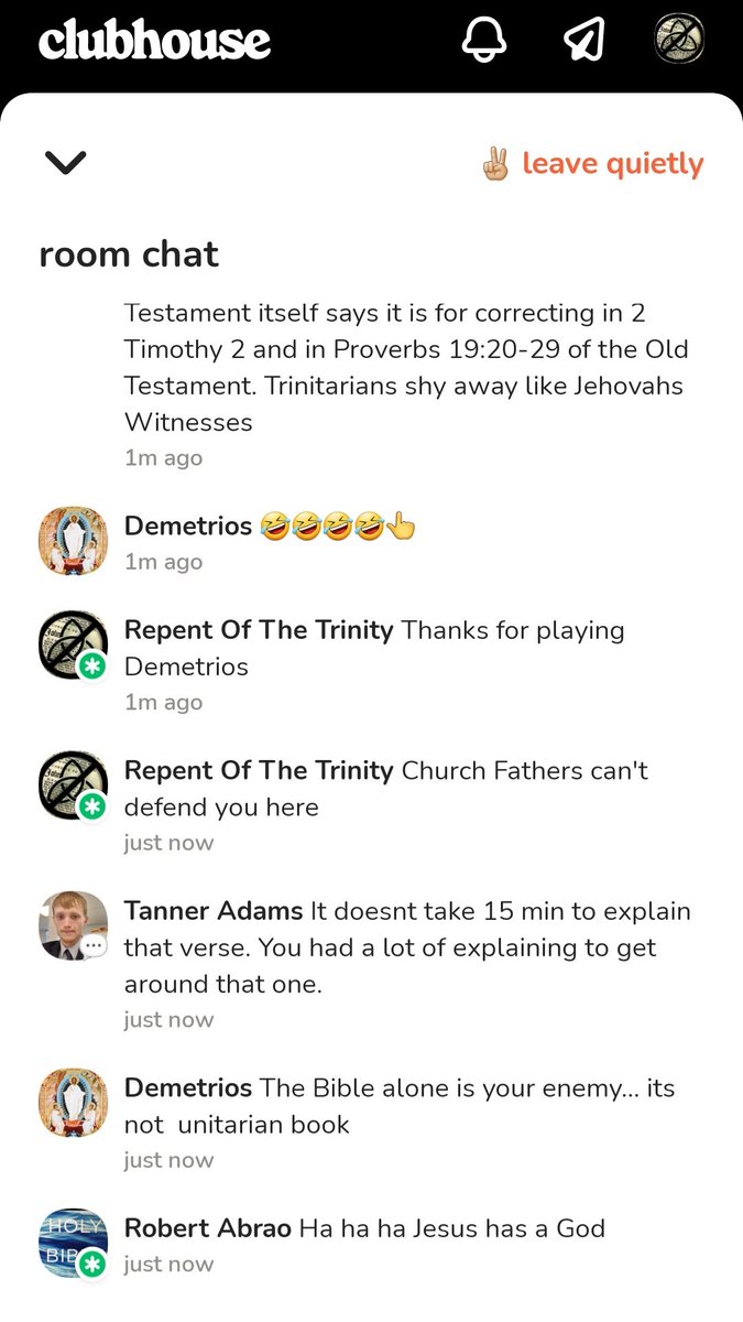 Trinitarian on Clubhouse denying his own Bible as proof-text reading 🤦‍♂️