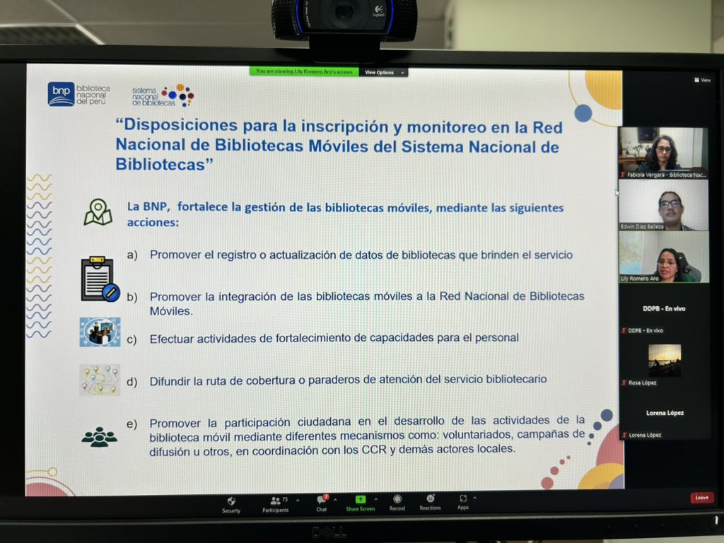 “Las bibliotecas móviles trabajan para las poblaciones más vulnerables”<a href="/rober_tosoto/">Roberto Soto</a> en el I Seminario Virtual “Bibliotecas móviles: creando rutas de cultura” organizado por el Sistema Nacional de Bibliotecas de la <a href="/BibliotecaPeru/">BibliotecaPeru</a> 

fb.watch/kS7tduntMf/?mi…