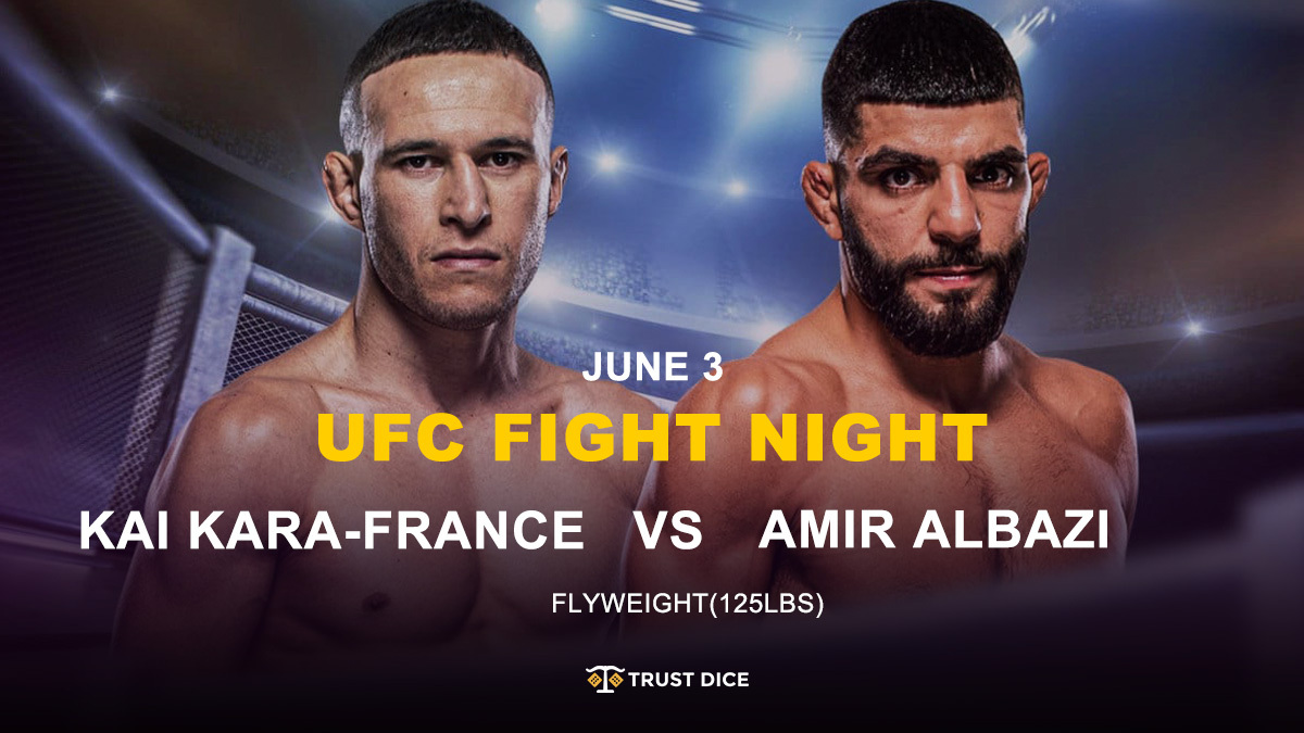 TrustDice's tweet photo. 🥊 UFC Showdown: Kara France vs. Albazi 🥊🔥 
Brace yourselves for an explosive clash!  🔥

💥 Get ready for a high-octane fight filled with lightning-fast strikes and jaw-dropping submissions! https://t.co/kbFyfToRM2 💥

#UFCShowdown #KaraFrancevsAlbazi #FightNight #MMAMadness https://t.co/eWkkXpdwgD