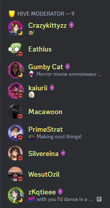 hyperelliott995's tweet photo. Alright, since my last post decided to forget WesultOzil, here's all the Hive Moderators. https://t.co/8RlWhTEBW9