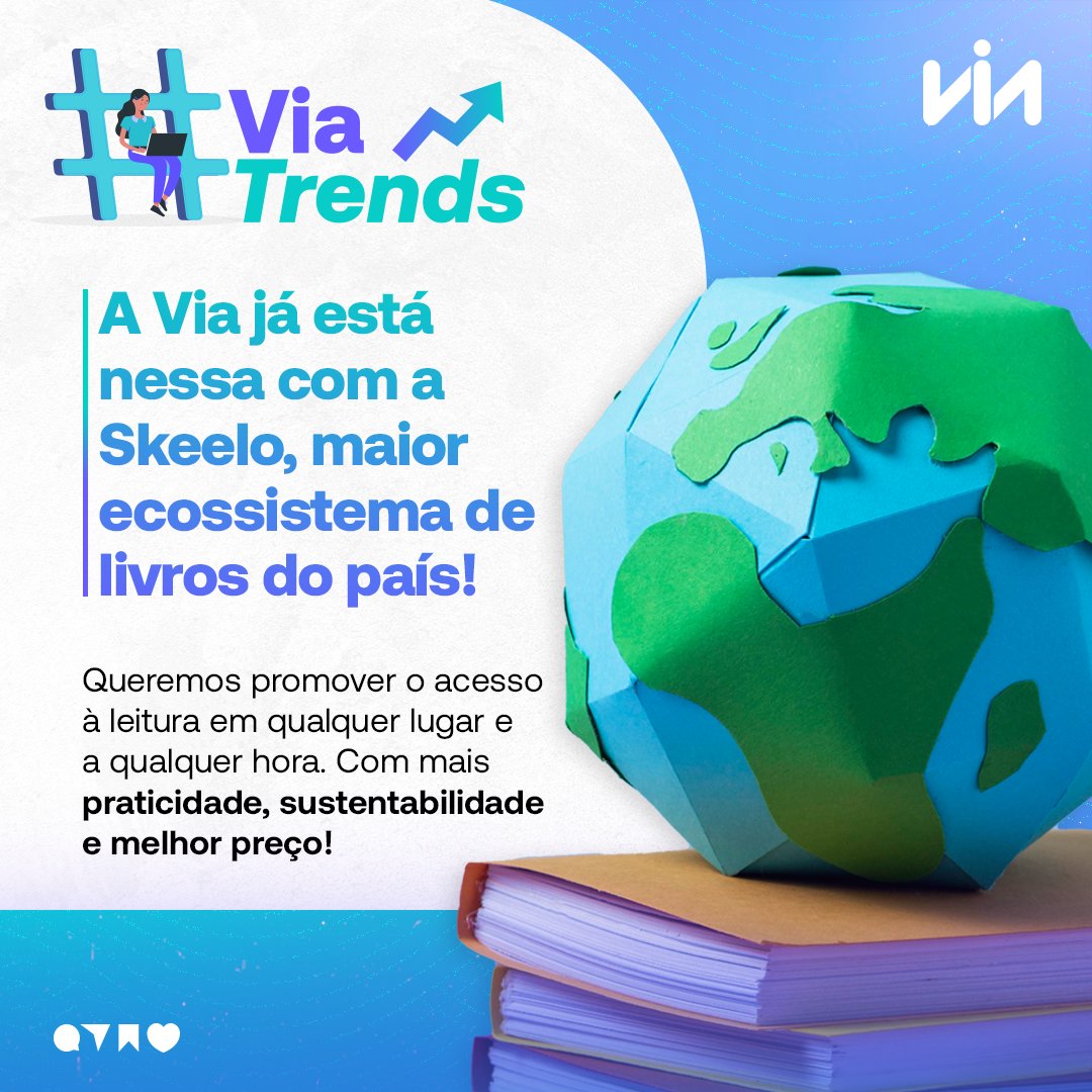 grupocasasbahia's tweet photo. #ViaTrends As vendas de livros digitais cresceram 8% em 2022! E a nossa parceria com o @skeelo_br busca promover o acesso prático à leitura por meio da venda de ebooks e audiobooks em nosso site. Acesse e conheça: https://t.co/Og2xxwdDuL https://t.co/cEbzubIYuu