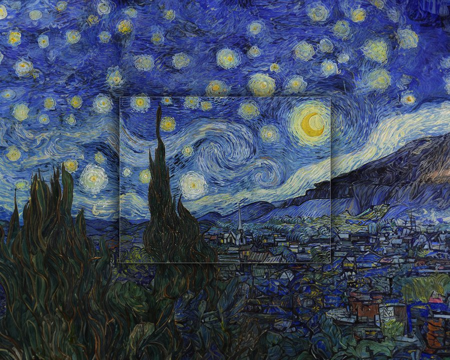 naosalvo's tweet photo. Usaram o novo efeito Adobe de auto complementar cenários em quadro famosos, e foi assim que a IA simulou alguns bem conhecidos: 

Starry Night / The Garden of Earthly Delights / Café Terrace at Night e The Birth of Venus https://t.co/7sAcqZt22D