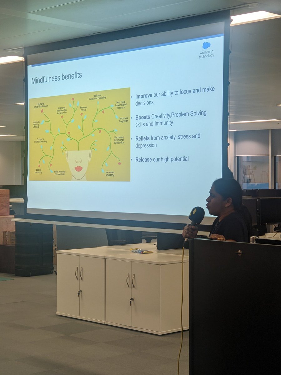 Huge thanks to Vidhya for sharing her advice around Work Life Balance and Mindfulness here at #LonSFWiT 
Something we all need to work on for sure!
#TrailblazerCommunity