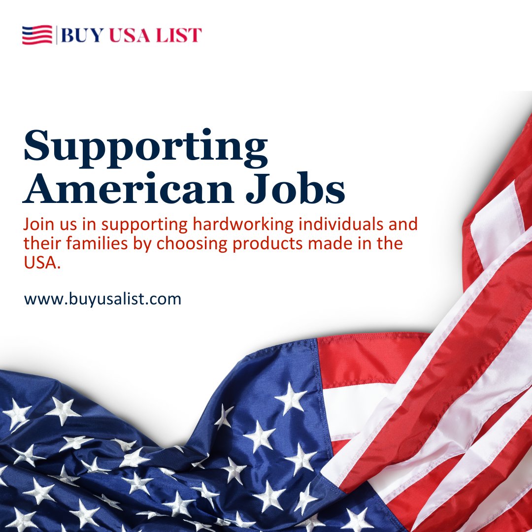 Together, we can drive economic growth and prosperity.

#SupportJobs #MadeinUSA #buyusalist #americanmadeproducts #madeinusa #smallbusiness #supportsmallbusiness #smallbusinessowner #supportlocal #shoplocal #smallbusinesssupport