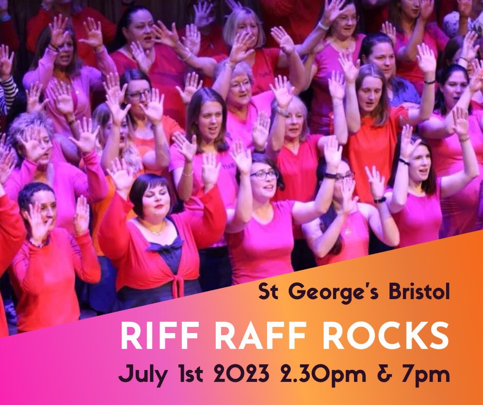 Riff Raff Choir is performing at St George's Bristol on July 1st with an incredible set of a cappella rock songs.

Get your tickets for a matinee or evening performance now
stgeorgesbristol.co.uk/whats-on/riff-…