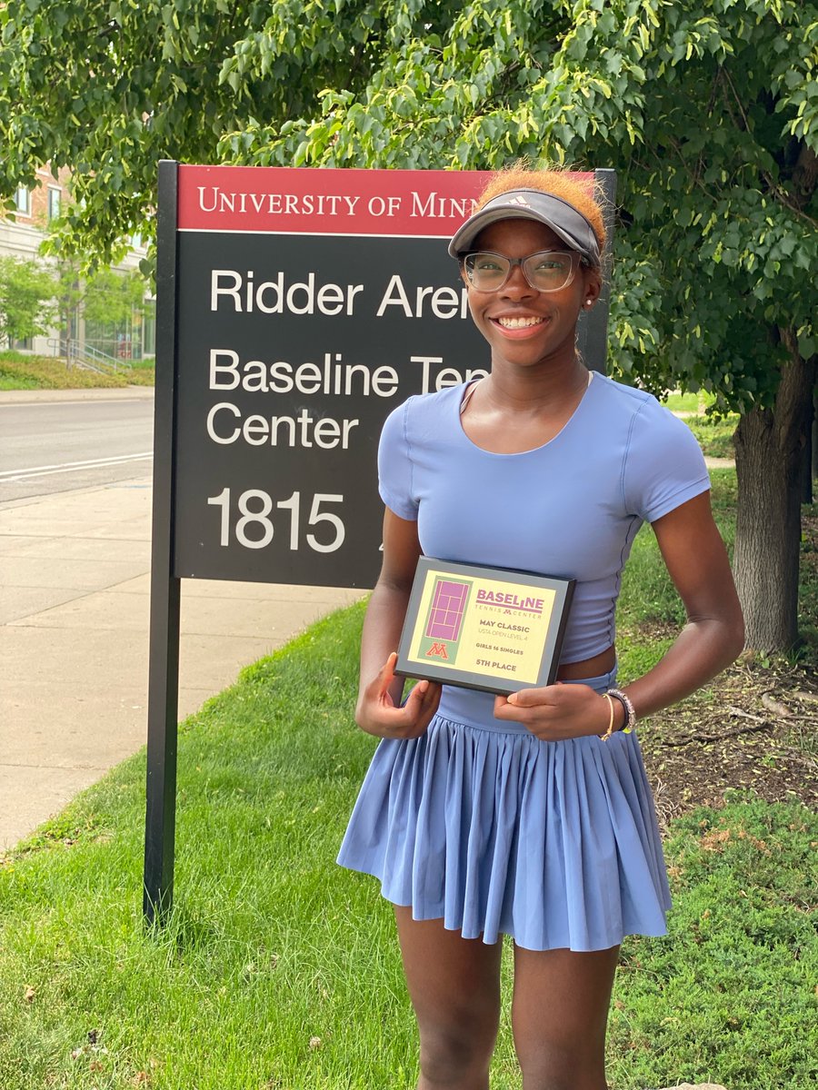 1,280 Miles Away, in Minneapolis . . .
MACH Academy, Inc. participant Arien Thomas was the Girls 14's Singles Consolation Champion and Aleynah Thomas placed 5th in the Girls 16's Singles at the Level 4 Open: May Classic, held at the Baseline Tennis Center on the U of M campus.