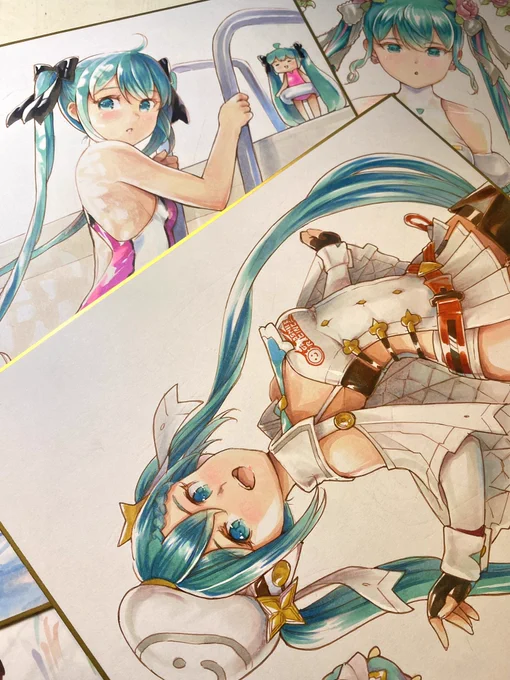 初音ミクさんをお絵描き中〜¶(⁄•˅̮•∖)⁋