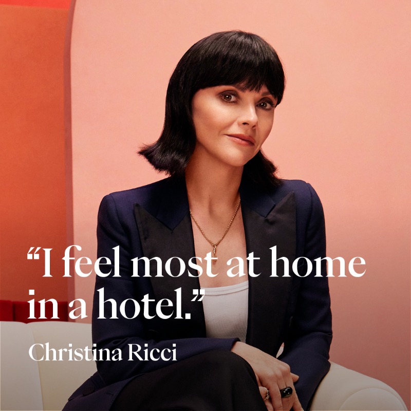 hotelsdotcomuk's tweet photo. Christina Ricci has lived in hotels all her life. Hear all about her best stories, favourite memories, and recommendations. #HotelsPerfect10