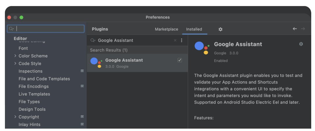 assistantdevs's tweet image. Improve your users' experience. 👇
You can test your App Actions in #AndroidStudio before deploying to Google Play Console with the Google Assistant plugin.
Set it up today → goo.gle/3N2FVrB