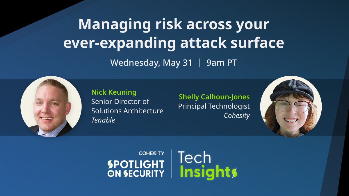 Don't miss this insightful interview with @scalhounjones. and @TenableSecurity TOMORROW! Join on Linkedin LIVE! ➡️ cohesity.co/3MrdMZU #CohesityTAG