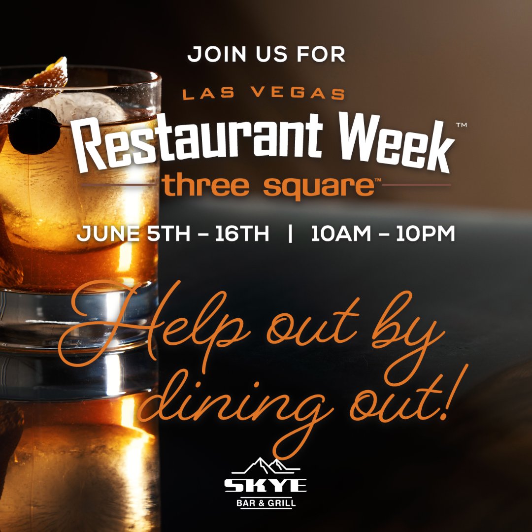 Hey foodies: Dine out for a good cause! Join us from June 5th – 16th for Restaurant Week and enjoy exclusive menu offerings, with a portion of proceeds going right back to Three Square Food Bank! 🍴 #helpingothers #tastelife #restaurantweek @threesquareLV #LVRW