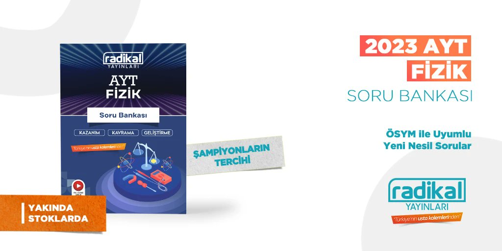 YKS tayfaya özel hazırlanmış AYT Fizik Soru Bankası ile hedeflerinize ulaşmak daha kolay… 👍

Ayrıntılı bilgi için DM üzerinden veya 0 (539) 514 34 62 numaralı telefondan bize ulaşabilirsiniz.

#radikalyayınları #2023yks #2023ayt #aytsorubankası #şampiyonlarıntercihi