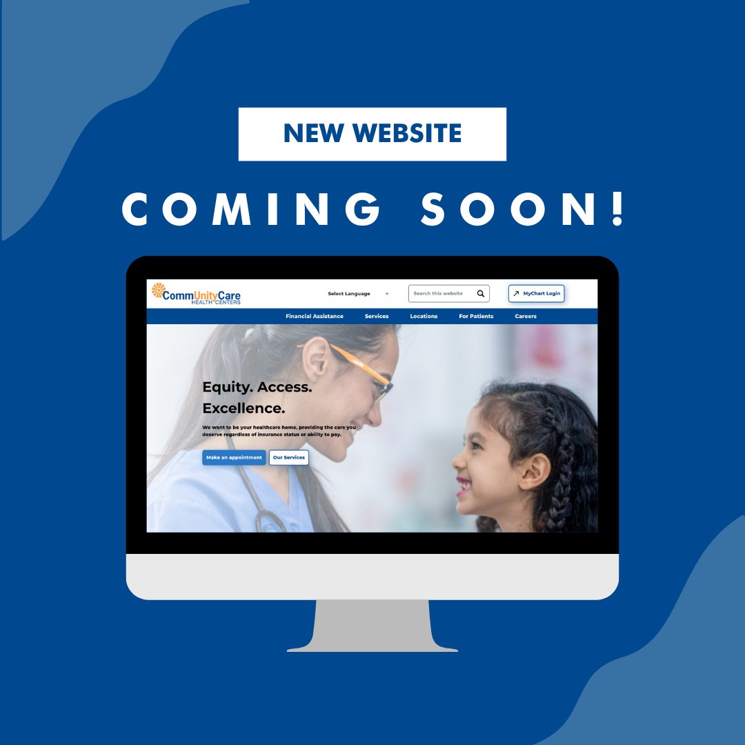 CommUnityCareTX's tweet image. We’re excited to announce a new website coming soon! We gathered feedback from community members to create an improved user experience. Check back here for our official launch. #WebLaunch #PatientCentered #CommunityHealth #HealthEquity #atx