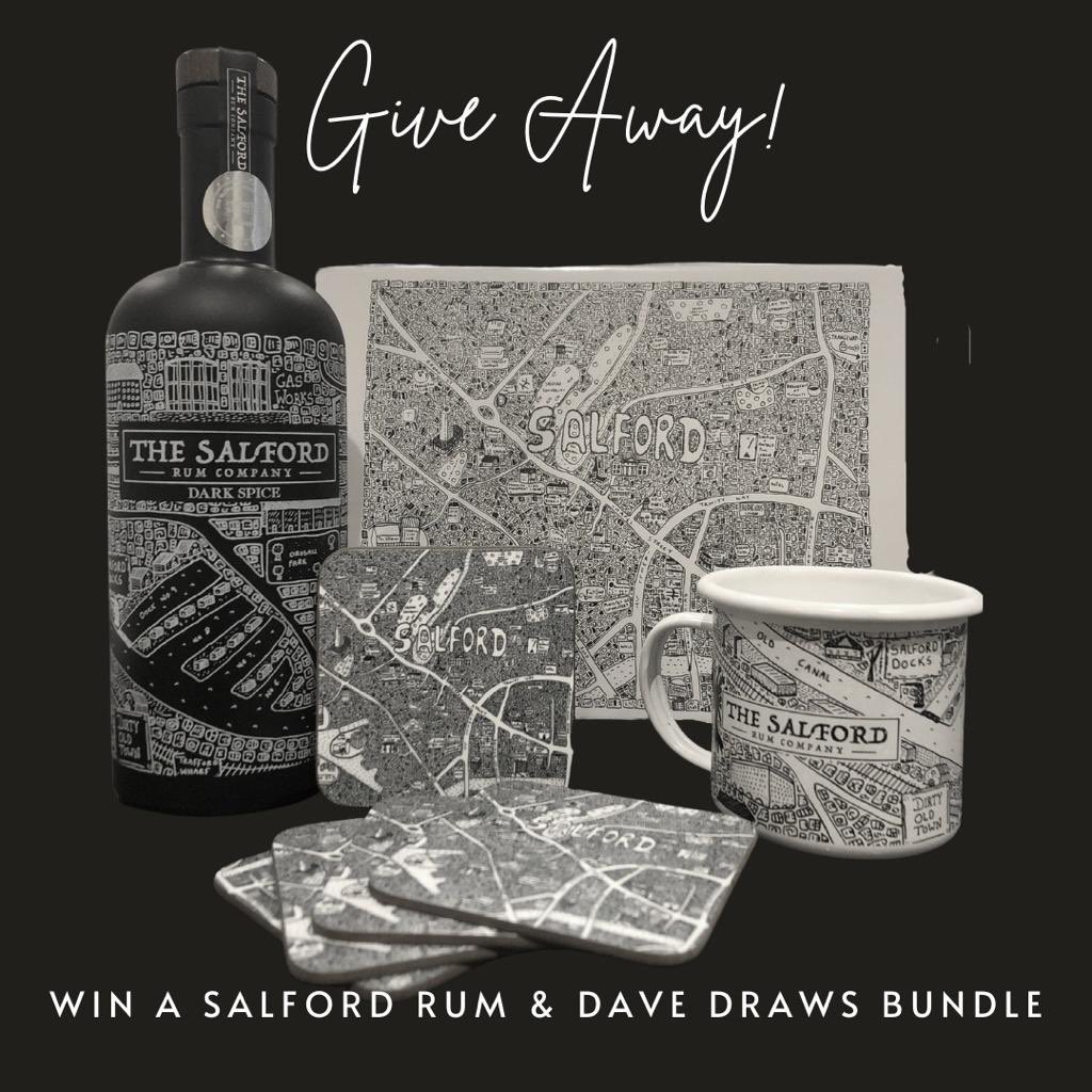 DaveDraws_'s tweet photo. 1) COMPETITION TIME! I’ve teamed up with the wonderful guys at @SalfordRum to bring one lucky winner two tickets to my Dave Draws doodle and rum evening at the Dirty Old Town Distillery on 13th July; plus a Salford Rum &amp; Dave Draws bundle including: https://t.co/fMEWD8JNUa