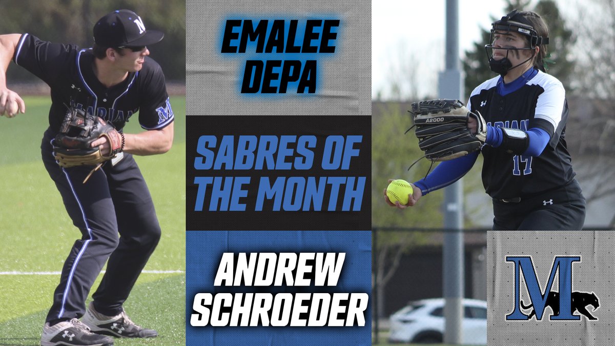 Marian University Sabres (@musabres) on Twitter photo Closing out the year on a high note, senior Emalee Depa (<a href="/MarianSoftball/">Marian University Softball</a>) and junior Andrew Schroeder (<a href="/Marian_Baseball/">Marian Baseball</a>) are your final Sabres of the Month for 2022-23! #FightBlueFight
🔗 - tinyurl.com/2o2s7h9r Closing out the year on a high note, senior Emalee Depa (<a href="/MarianSoftball/">Marian University Softball</a>) and junior Andrew Schroeder (<a href="/Marian_Baseball/">Marian Baseball</a>) are your final Sabres of the Month for 2022-23! #FightBlueFight
🔗 - tinyurl.com/2o2s7h9r