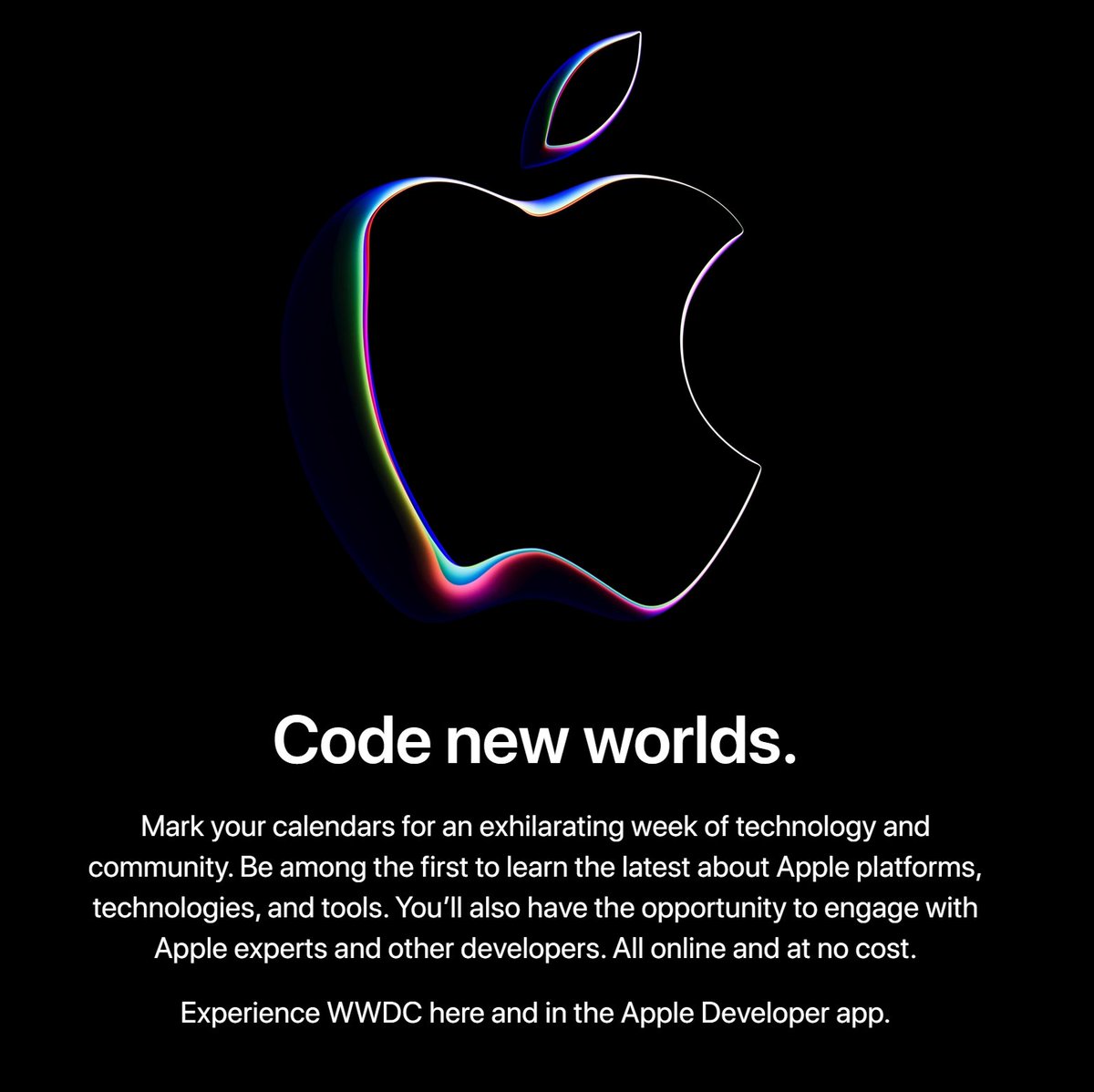 Apple just announced their WWDC theme of "Code new worlds," which is looking more and more that they're ready to finally announce their long awaited mixed reality device.
developer.apple.com/wwdc23/
