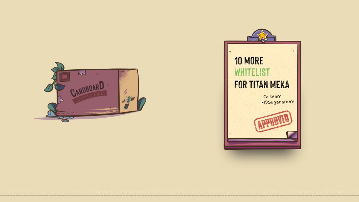 cardboard_z's tweet photo. 📢 Attention Cardboard Citizens holders! Exclusive perks and opportunities await you! Level up your experience with us! 💪 🎁 

Special giveaway for Cardboard Citizens holders. Join the excitement! Don't miss out on amazing rewards! 

💰 More info on https://t.co/zgbCxyXJS5 🚀 

Thanks to @Suganarium, we secured 10 extra whitelist spots for @Titan_Meka. Don't miss this exclusive access! 🎉 📦 

Get your box and join our community to unlock incredible opportunities. Visit our official marketplace link now! 

🔗 https://t.co/TabBdbNCws 

Stay tuned for more updates! 🎉